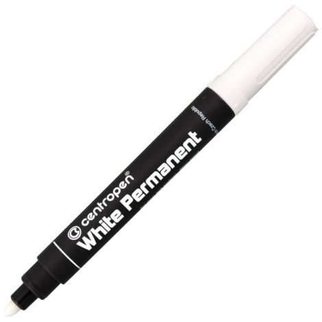 Marker suchościeralny Centropen okrągły 2.5mm, Biały - 2